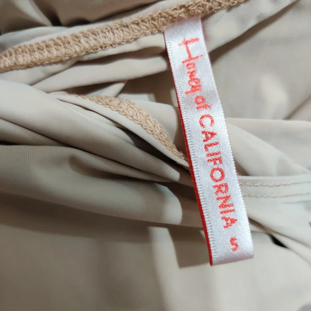 House of California M Nude Nylon Slip Dress Vintage Made in USA Shapewear Liner